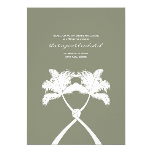 Knot Palm Trees Beach Tropical Wedding Modern Chic Card