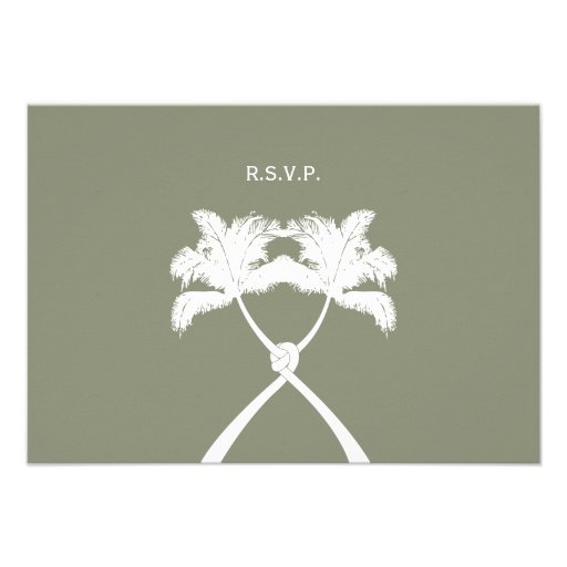 Knot Palm Trees Beach Tropical Wedding Modern Chic Announcement
