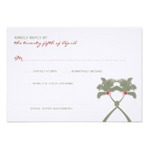 Knot Palm Trees Beach Tropical Wedding Modern Chic Custom Invite