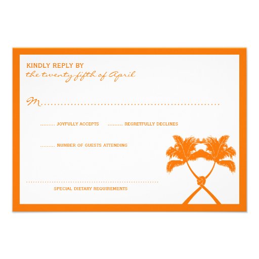 Knot Palm Trees Beach Tropical Wedding Modern Chic Personalized Invitation