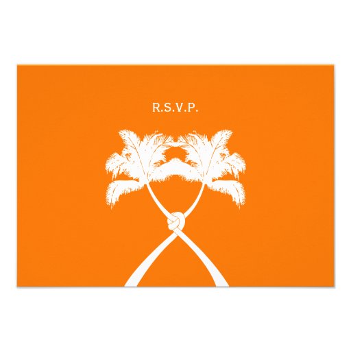 Knot Palm Trees Beach Tropical Wedding Modern Chic Personalized Invitation