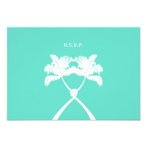 Knot Palm Trees Beach Tropical Wedding Modern Chic Announcement