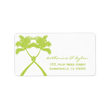 Knot Palm Trees Beach Tropical Wedding Modern Chic Address Label