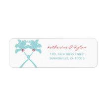 Knot Palm Trees Beach Tropical Wedding Modern Chic Labels
