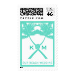 Knot Palm Trees Beach Tropical Wedding Modern Chic Stamps