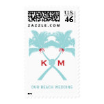 Knot Palm Trees Beach Tropical Wedding Modern Chic Stamps