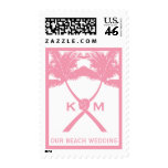 Knot Palm Trees Beach Tropical Wedding Modern Chic Postage