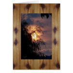 Knotty Cedar Boards & Sunrise Willow Silhouette Greeting Card