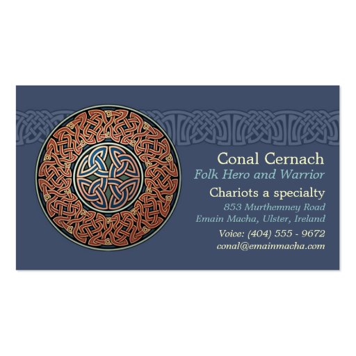 Knotwork Circle Business Cards, Style B (front side)