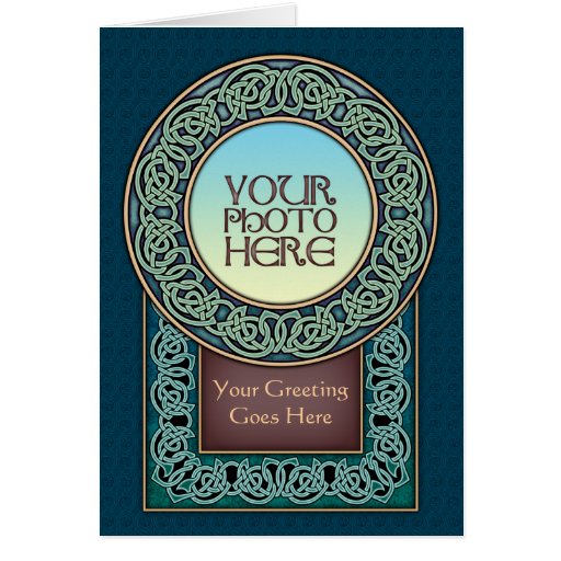 Knotwork Circle Photo Frame Greeting Card