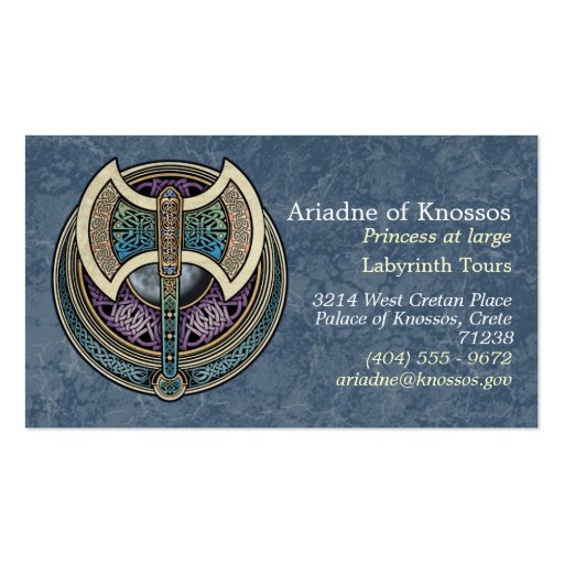Knotwork Labrys Business Cards