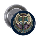 Knotwork Labrys Round Button