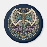 Knotwork Labrys Round Magnet