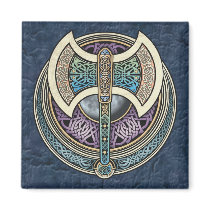 Knotwork Labrys Square Magnet