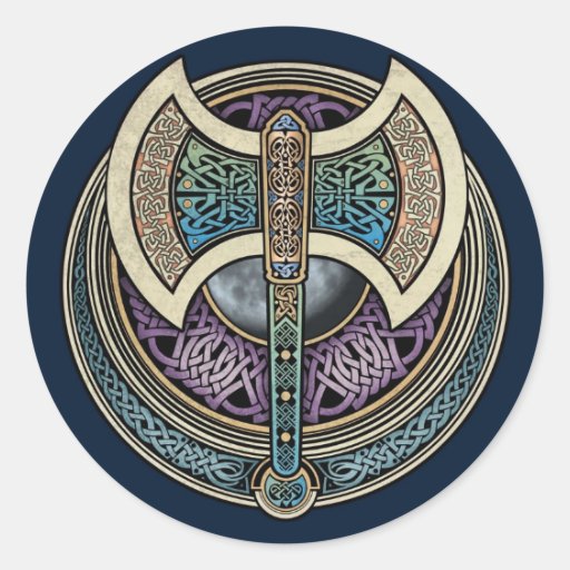 Knotwork Labrys Stickers