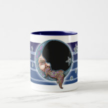 Knotwork Moon Face Mug