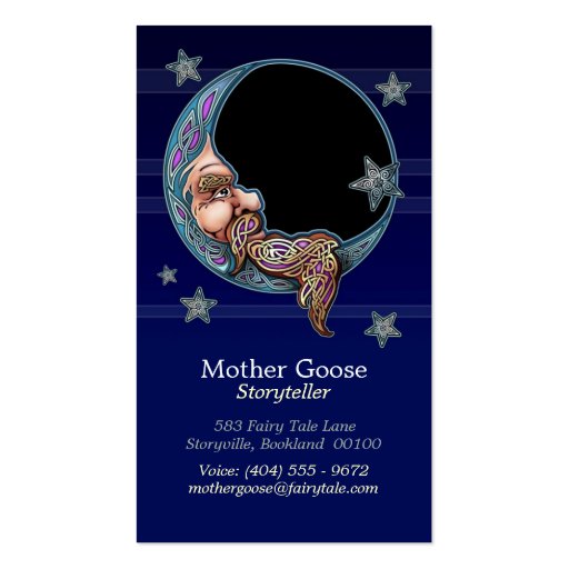 Knotwork Moon Man Business Cards (front side)