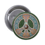 Knotwork Peace Sign Button