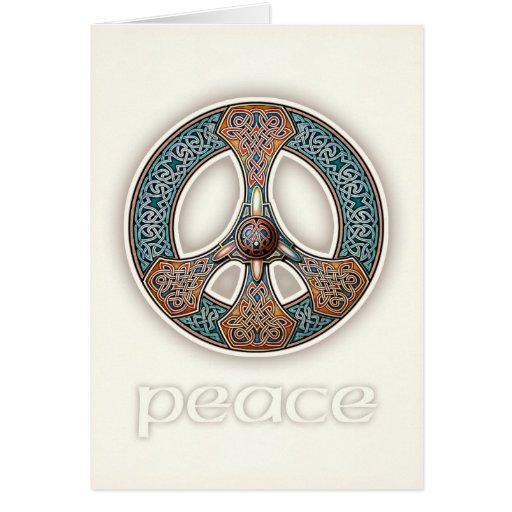 Knotwork Peace Sign Greeting Card