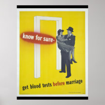 Know for sure...get blood tests for STD diseases Posters