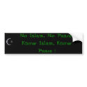 Know Islam Bumper sticker bumper stickers