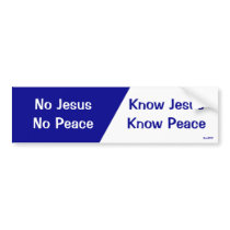 Know Jesus, Know Peace Bumper Sticker