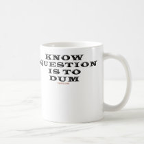 Know Question Is To Dum Mug mugs