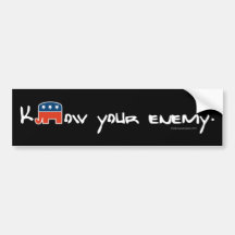 Know Your Enemy (black bkgr) Bumper Stickers