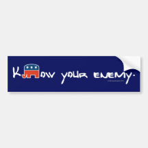 Know Your Enemy (blue bkgr) Bumper Stickers