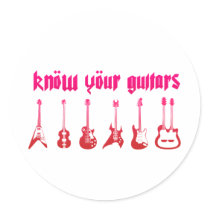 Know Your Guitar - Emo Alternative Grunge Rock Stickers
