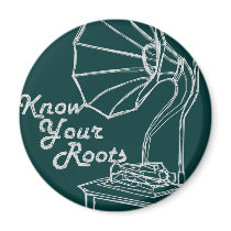 Know Your Roots - Phonograph Light Grey magnets by Palette8Bit Know Your Roots - Phonograph Light Grey magnets
