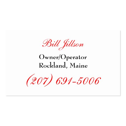 Knox County Towing AAA Business Card Template (back side)