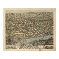 Knoxville Tennessee 1871 Antique Panoramic Map posters by terraprints_classic Knoxville Tennessee 1871 Antique Panoramic Map posters