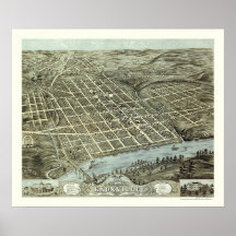 Knoxville, TN Panoramic Map - 1871 Posters