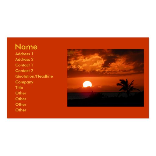 Ko Olina Sunset Business Card (front side)