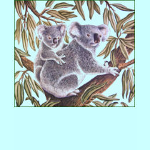Koala and baby in Eucalyptus Tree t-shirts by joeyartist Koala and baby in Eucalyptus Tree t-shirts