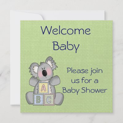 Baby Invitation Wording on Koala Baby Shower Invitation From Zazzle Com