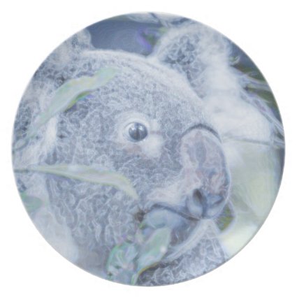 koala bear blue swirly painting.jpg dinner plates