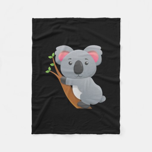 Blue-Eyed Baby Koala Throw Blanket by holbrookart