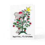 Koala bear hugging a Christmas tree cards