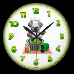 Koala cooks in pot clock wall clocks