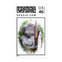 Koala Cuddle Postage Stamp