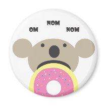Koala Donut Diet Refrigerator Magnets