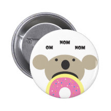 Koala Donut Diet Pinback Buttons