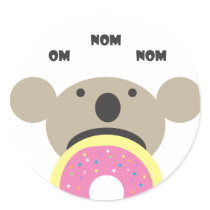 Koala Donut Diet Round Stickers