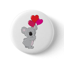 Koala Heart Balloons Pinback Buttons