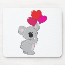 Koala Heart Balloons Mouse Pad