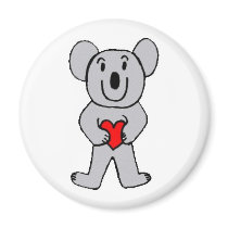 Koala in Love round magnet