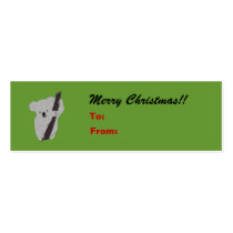 Koala Merry Christmas Holiday Gift Tag business cards