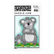 Koala Mom and Baby Postage Stamps